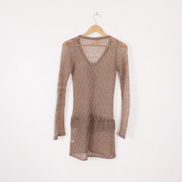 *Matthias Y2K Beige Knit Long Sleeve Tunic Blouse - Picture 6 of 8